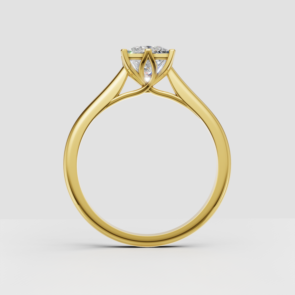 Nature inspired princess cut engagement ring