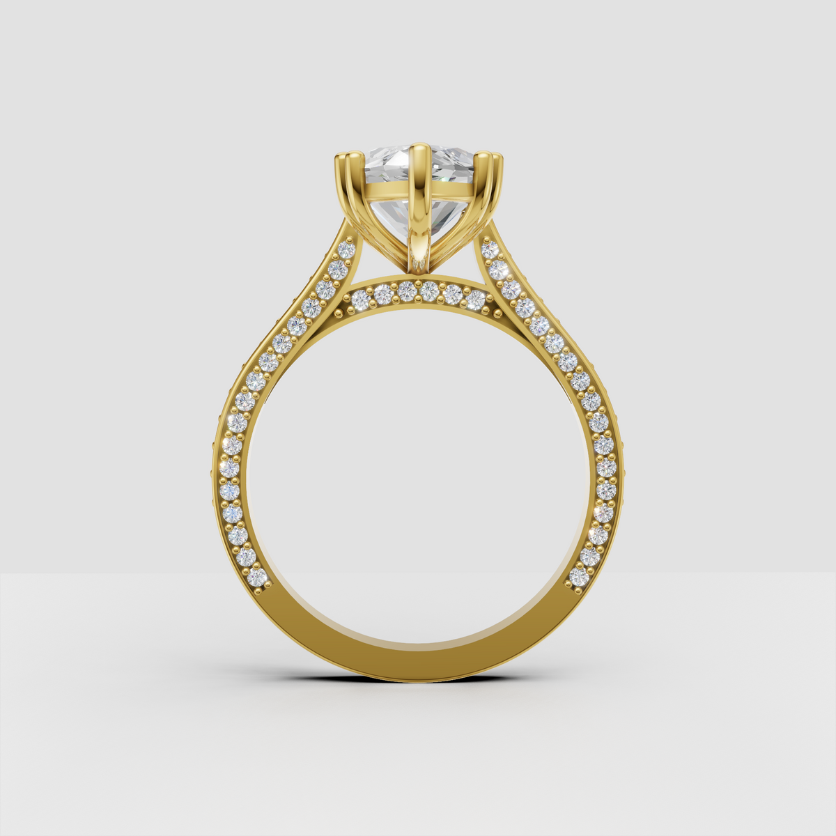 Luxury marquise Diamond engagement ring with sparkling pave band