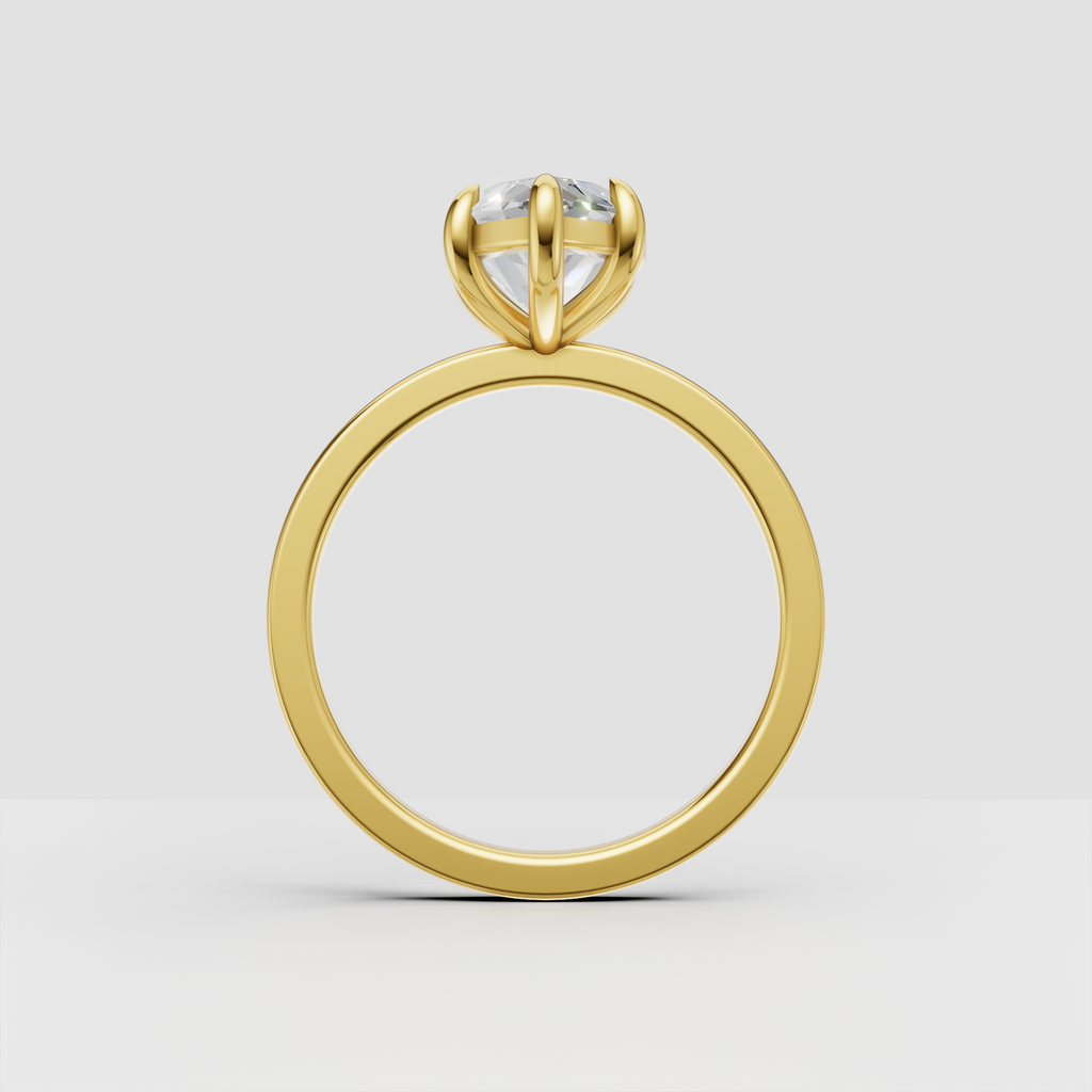Elegant marquise diamond solitaire ring with claw prongs