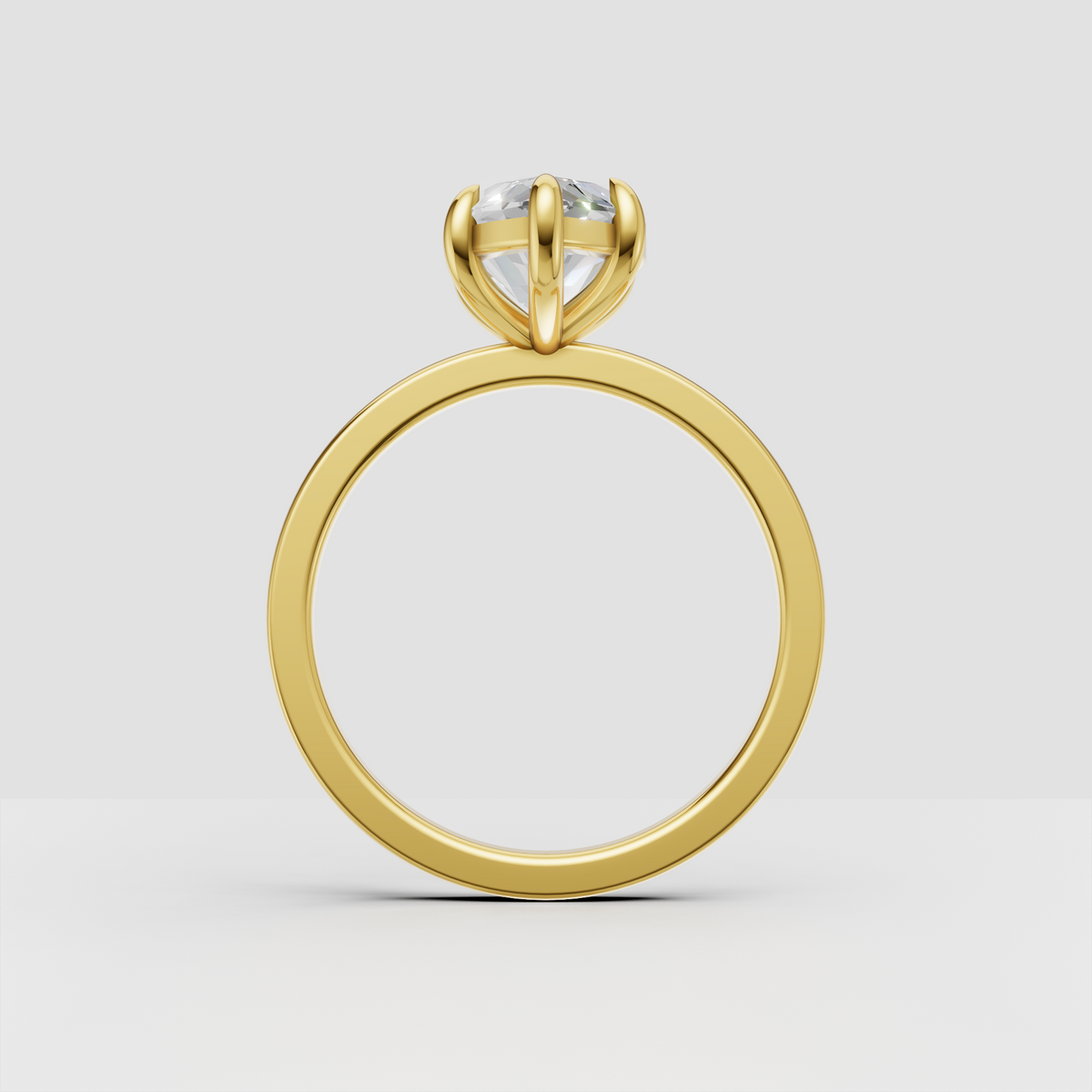 Elegant marquise diamond solitaire ring with claw prongs