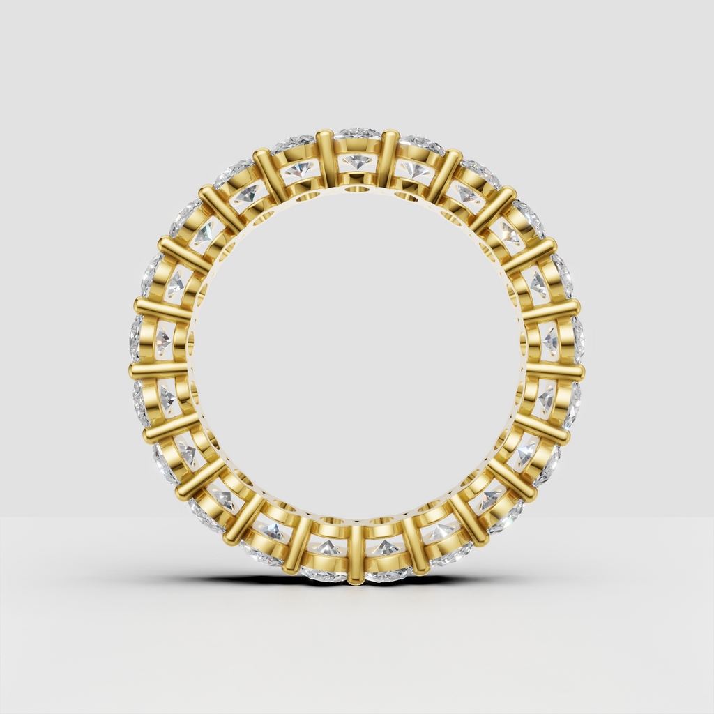 Oval cut diamond band with individual prong settings