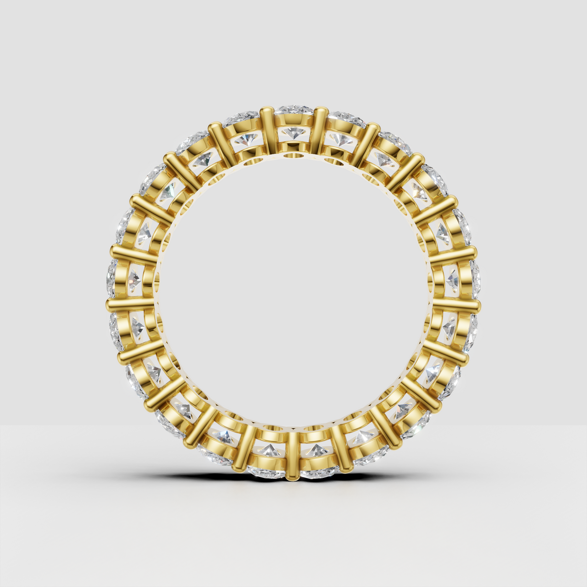 Oval cut diamond band with individual prong settings