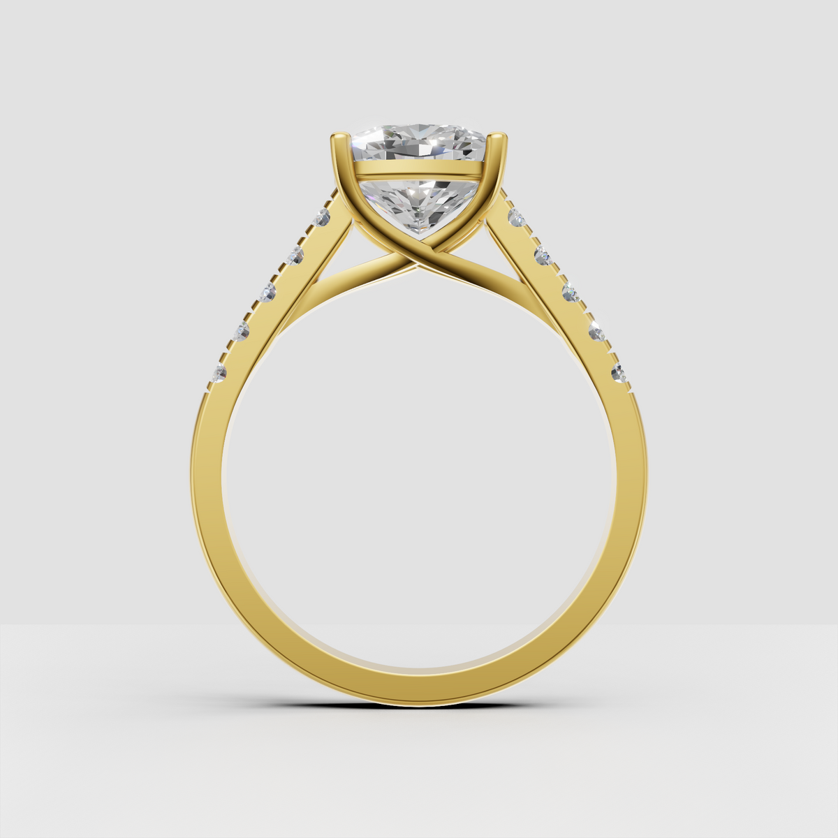 Cushion brilliant diamond ring with four prong setting