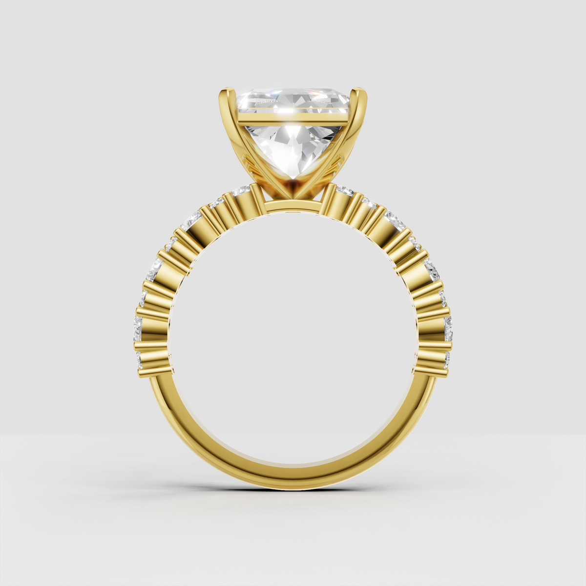 Four prong Princess cut diamond ring with rose gold setting