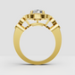 Vintage inspired cushion diamond halo ring