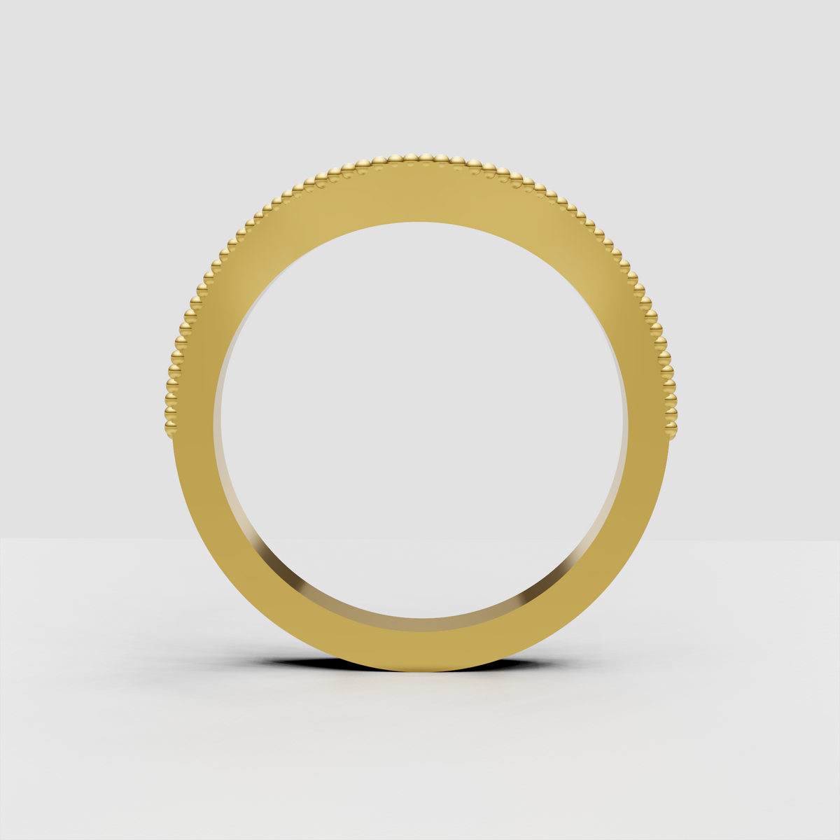 Vintage-inspired round diamond wedding band with milgrain details