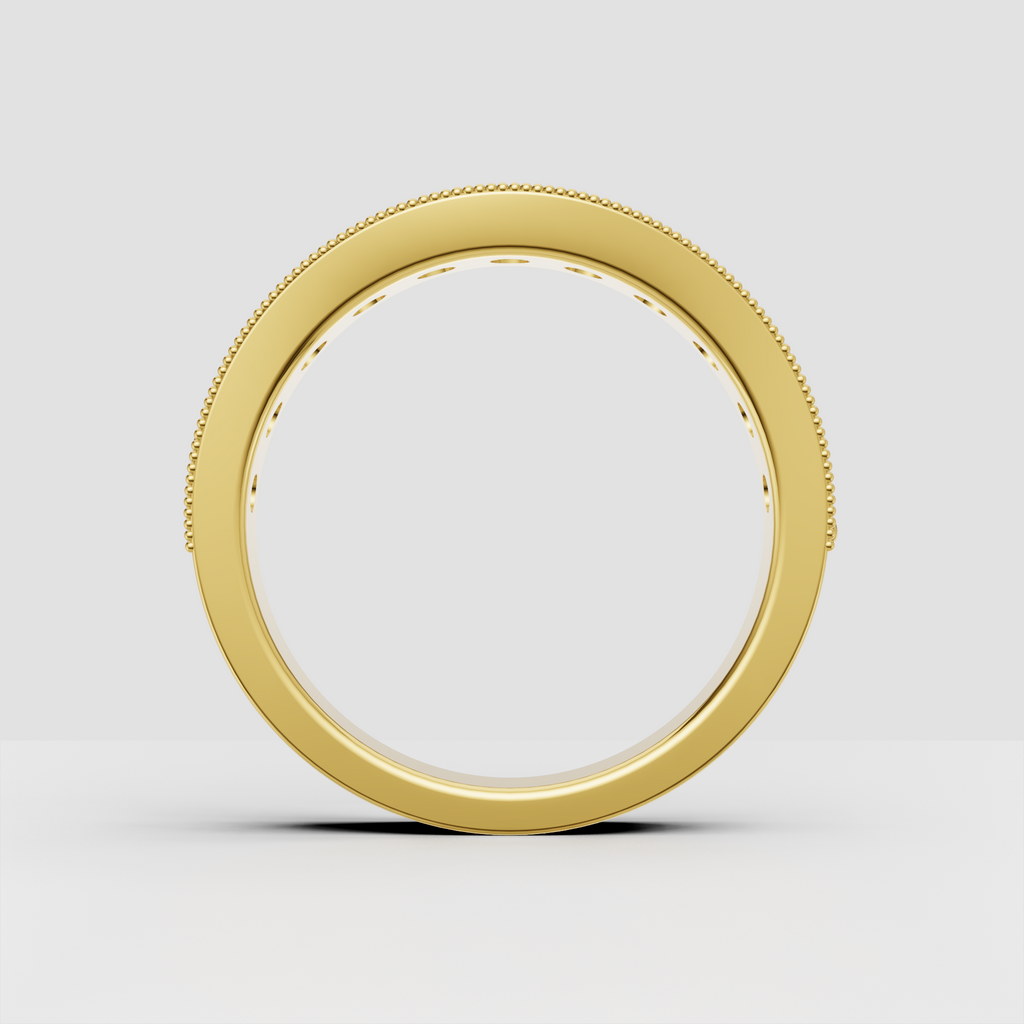 Round Cut Diamond Milgrain Eternity Band Ring