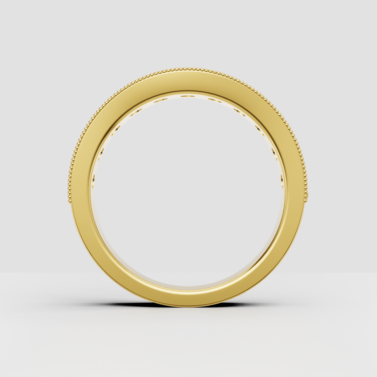Round Cut Diamond Milgrain Eternity Band Ring