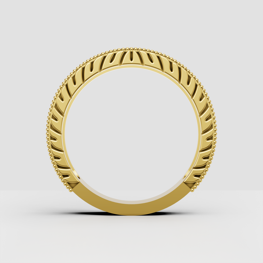 Round brilliant diamond yellow gold band