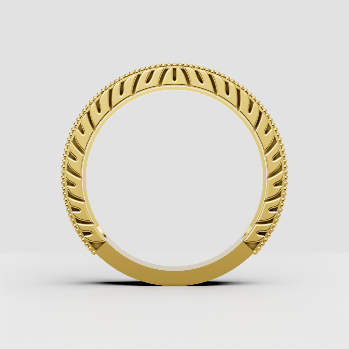 Round brilliant diamond yellow gold band