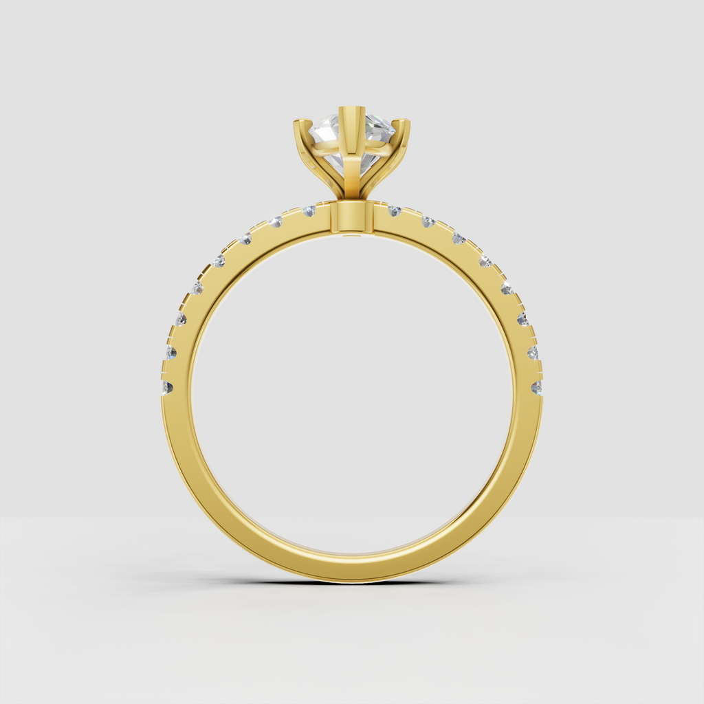 Marquise diamond engagement ring with pavé-set shoulders