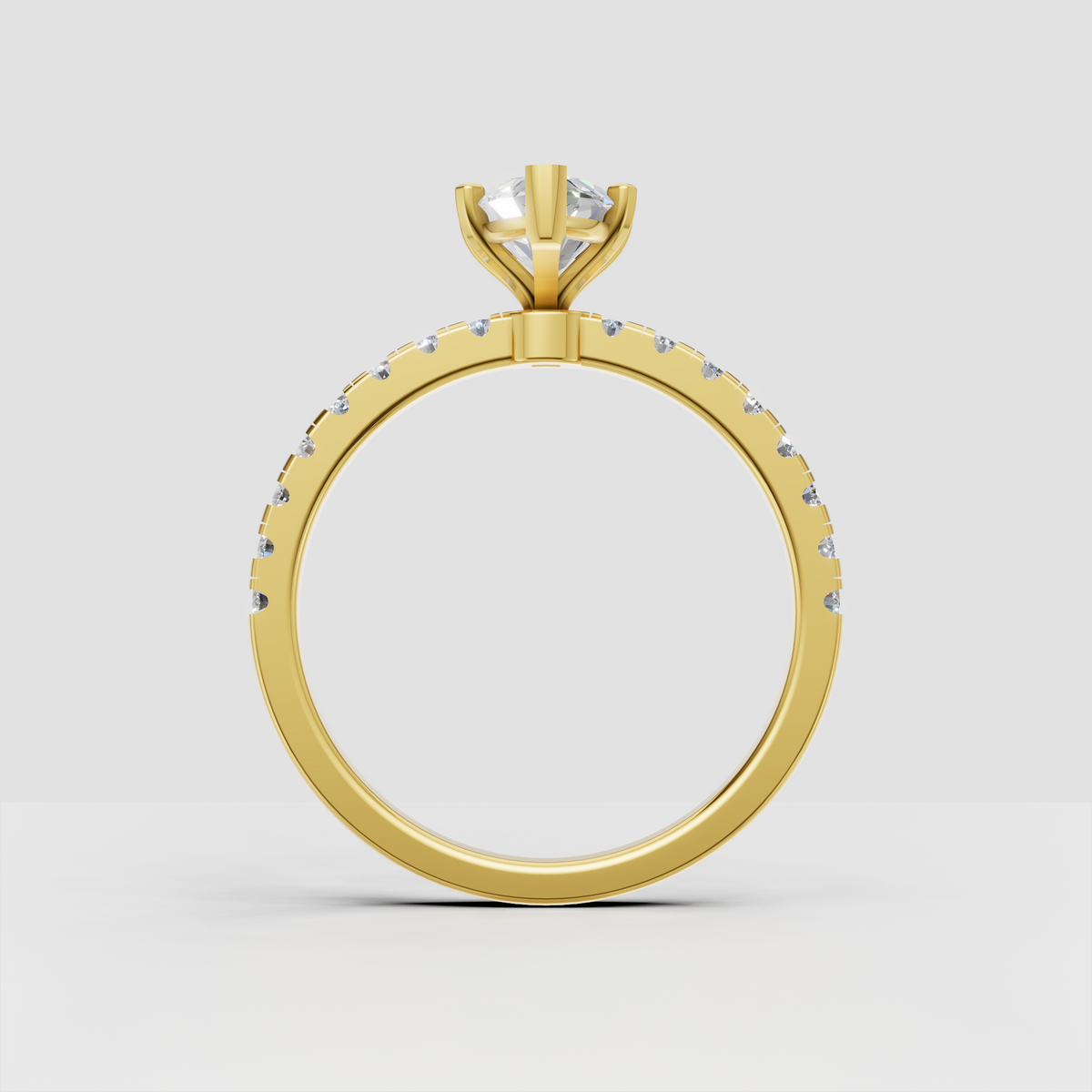 Marquise diamond engagement ring with pavé-set shoulders
