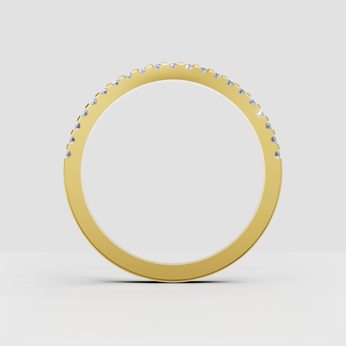 Yellow gold round diamond half eternity band