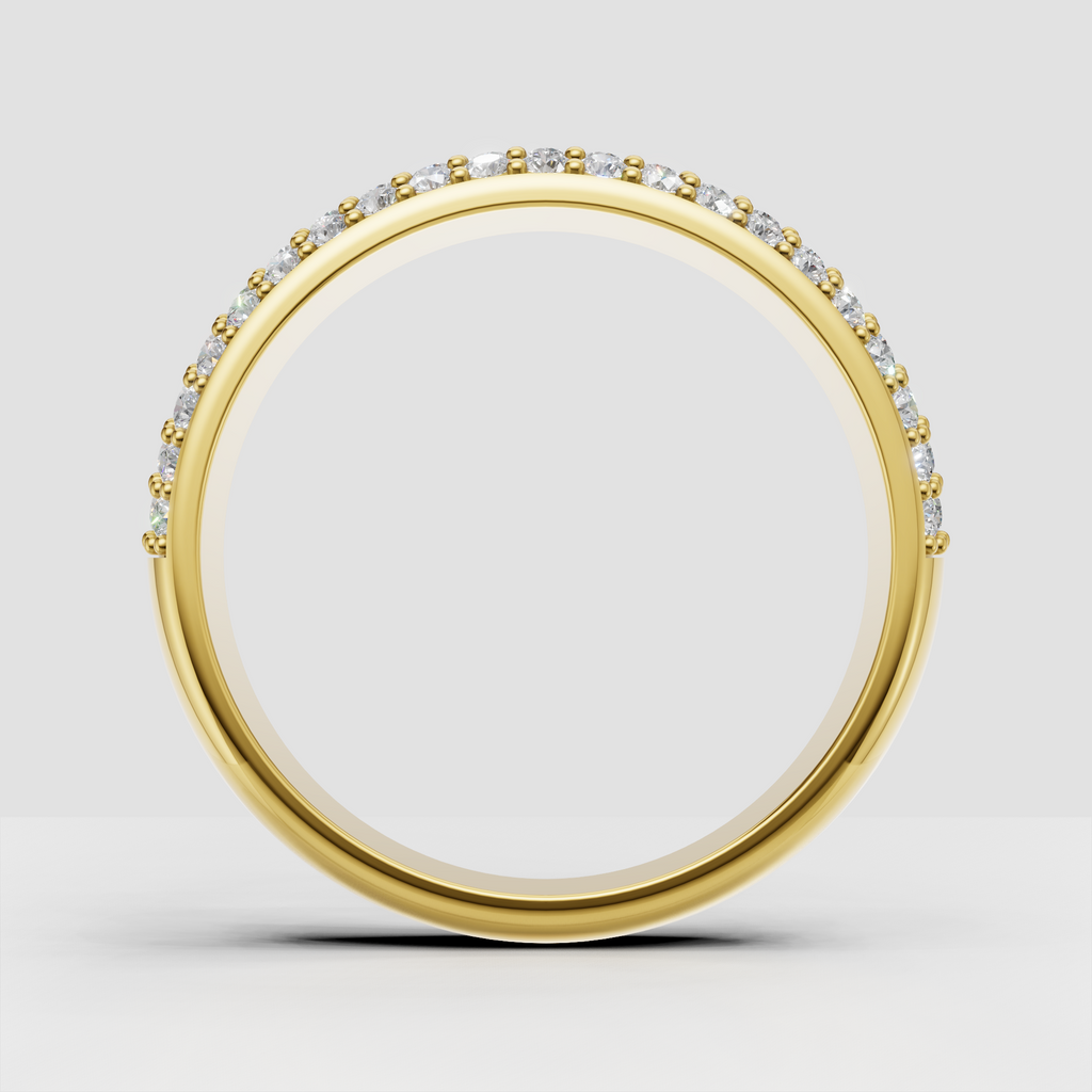 Luxury yellow gold round diamond band