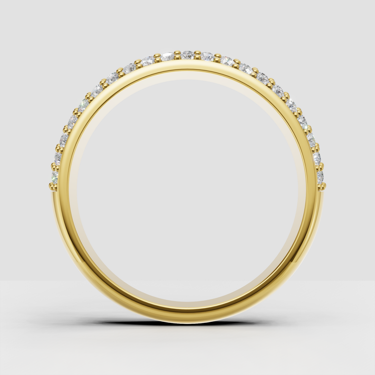 Luxury yellow gold round diamond band