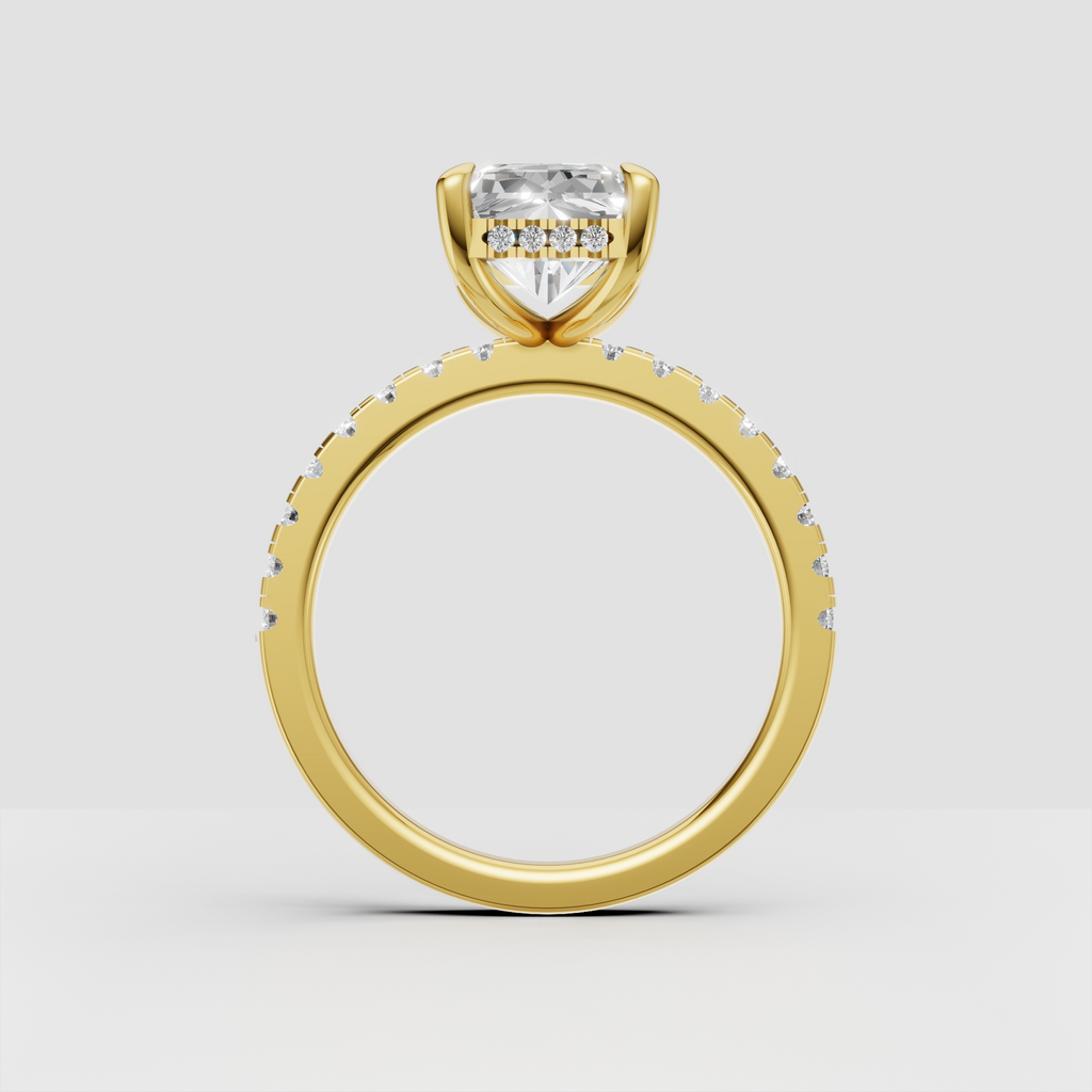 Round Cut Lab Grown & Moissanite Diamond Halo Engagement Ring - Image 3