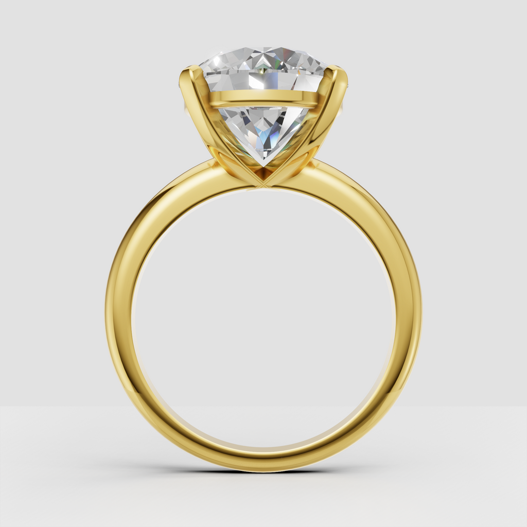 Classic round diamond engagement ring with polished band