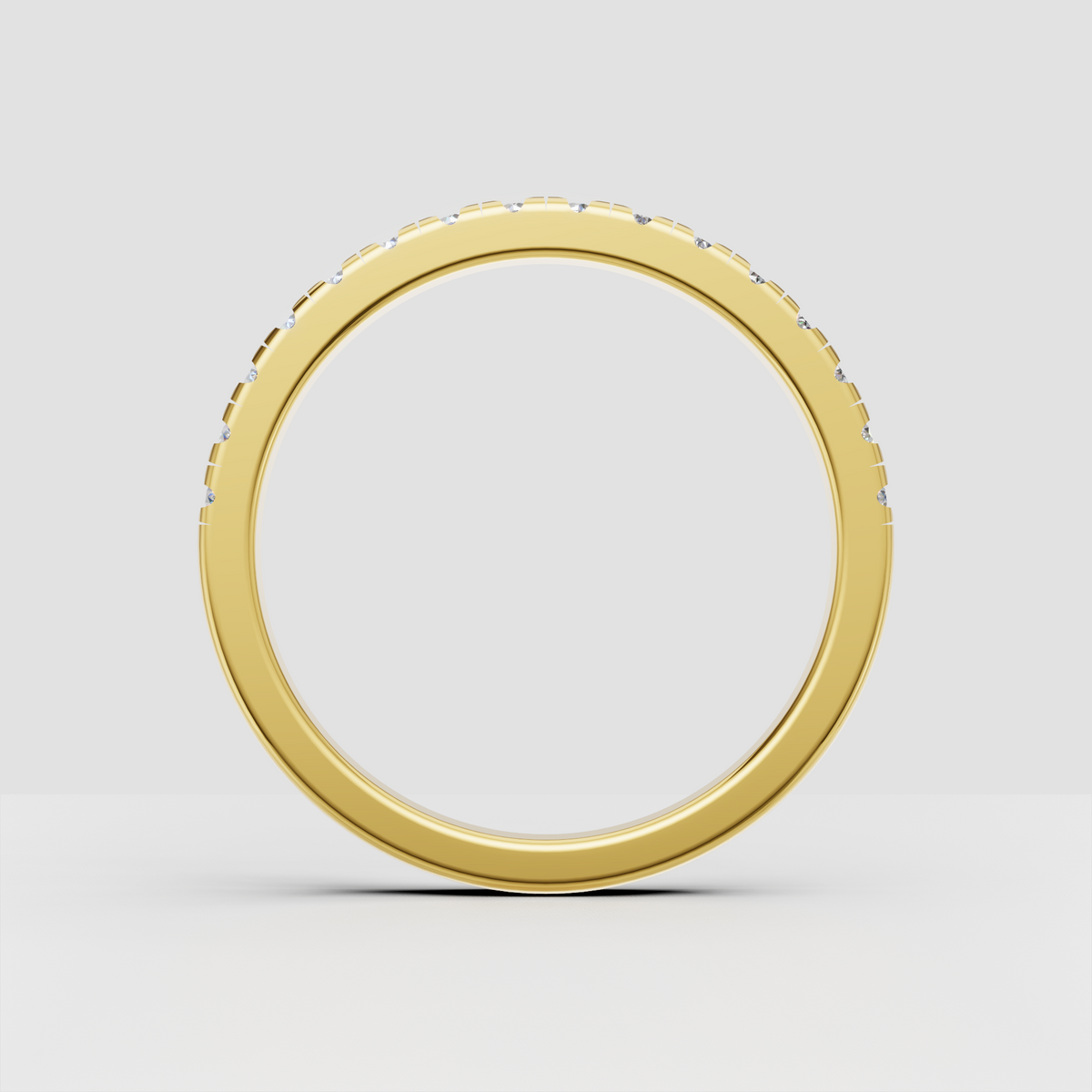 Classic round diamond wedding band with continuous stones