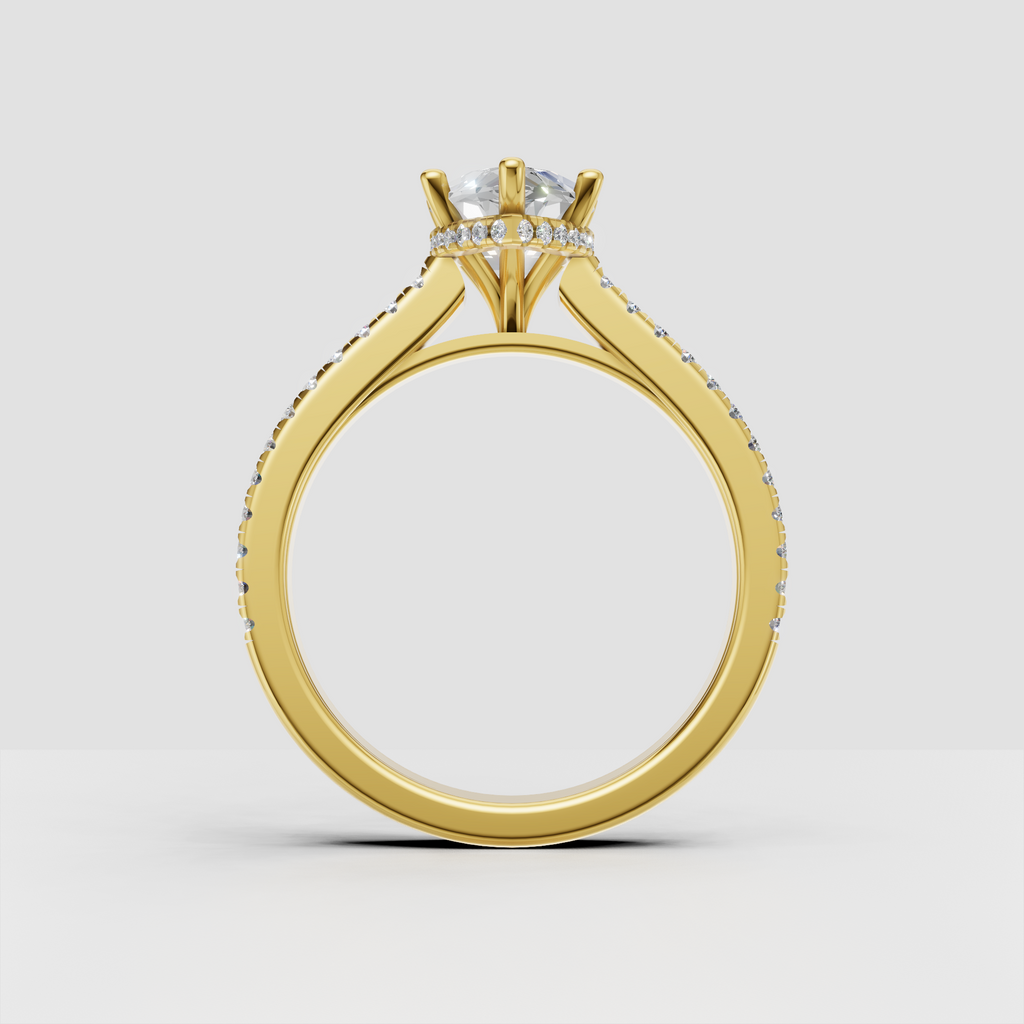 Luxury marquise diamond engagement ring with multi-prong center setting