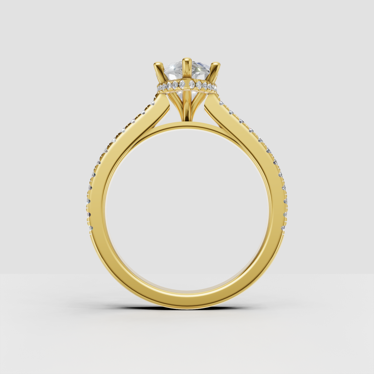 Luxury marquise diamond engagement ring with multi-prong center setting