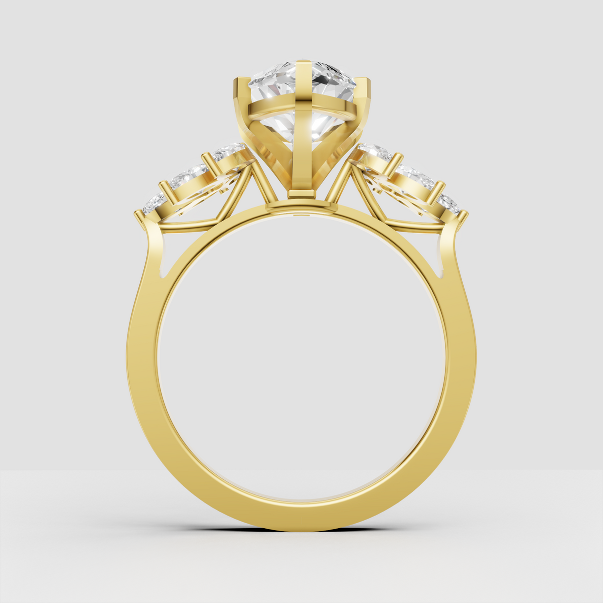 Yellow gold marquise cut engagement ring