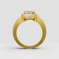 Cushion cut halo ring with pave split shank