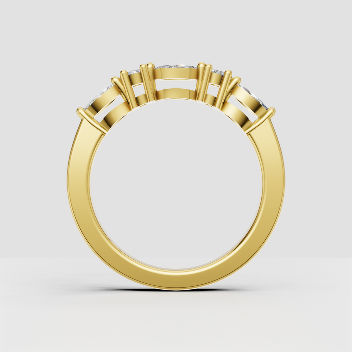 Emerald Cut Lab Grown & Moissanite Diamond Eternity Wedding Band - Image 3
