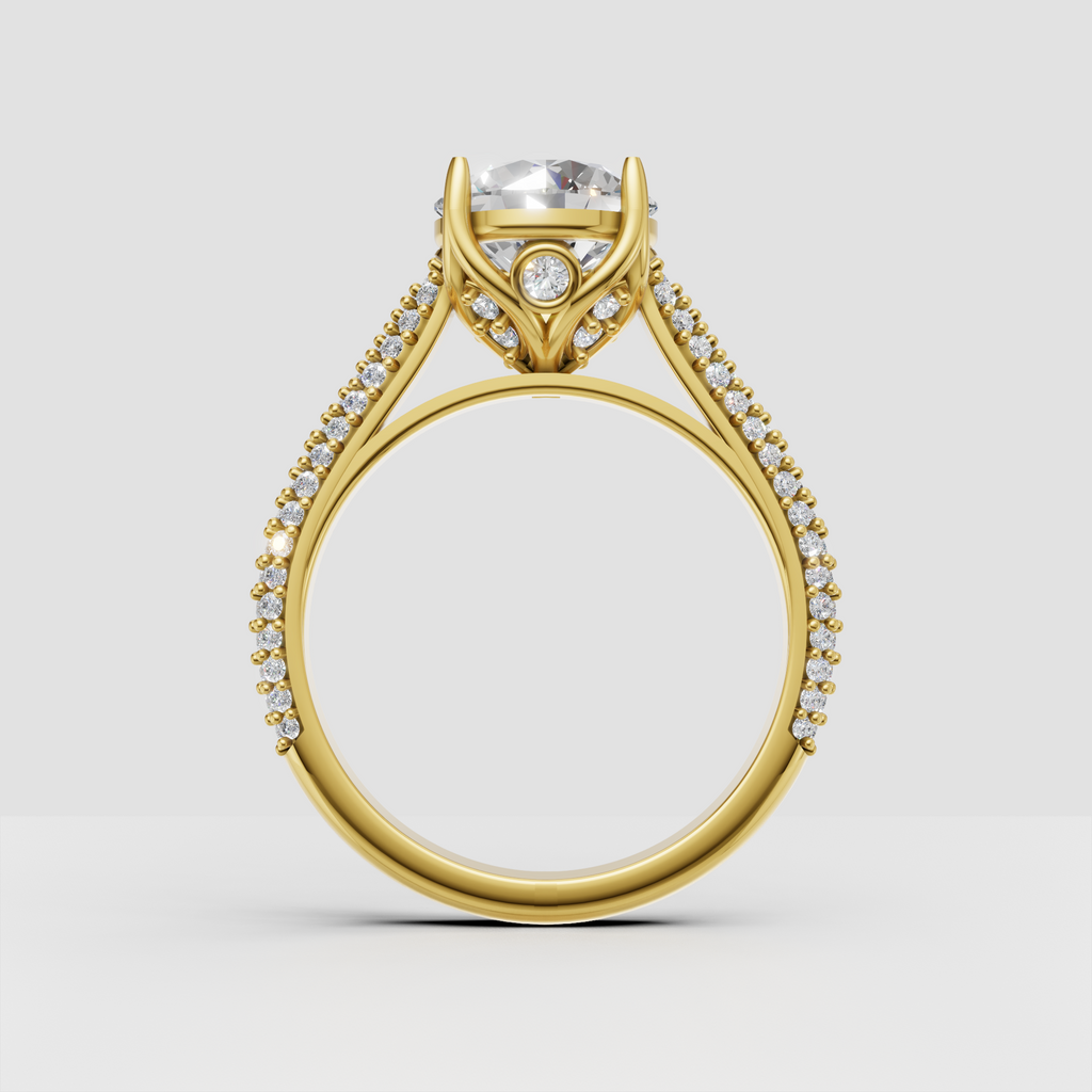 Classic round cut diamond vintage engagement ring