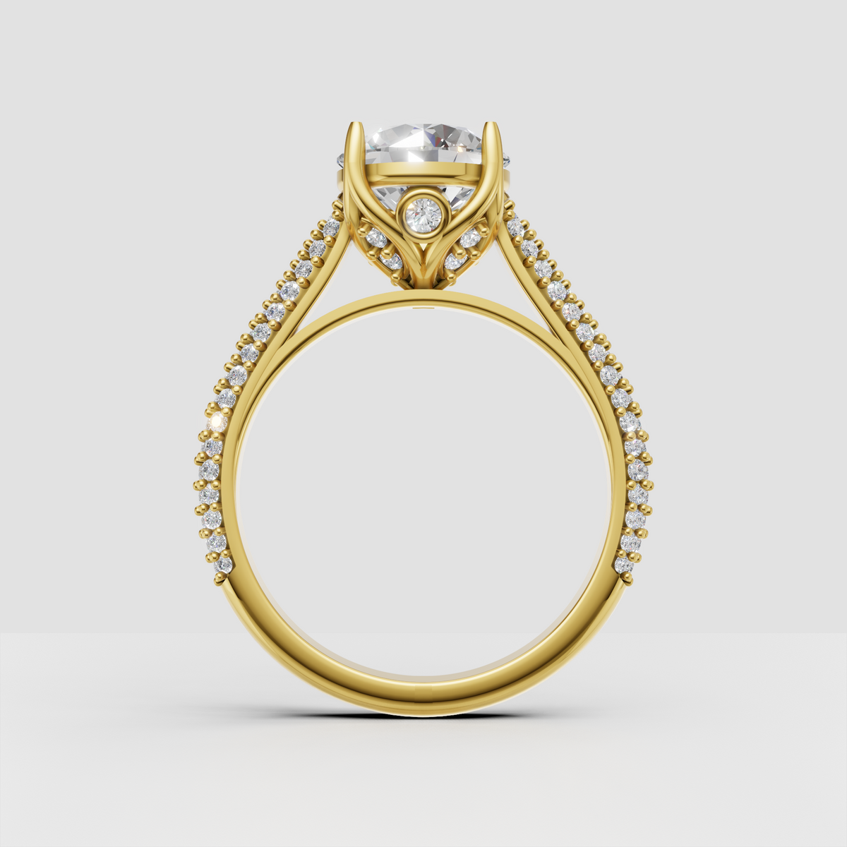 Classic round cut diamond vintage engagement ring