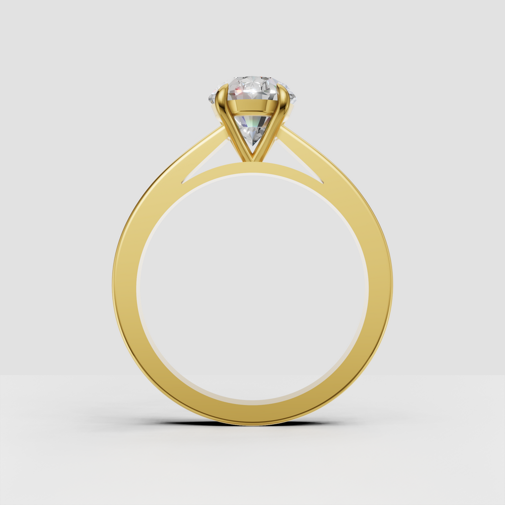Oval diamond ring with classic four-prong setting