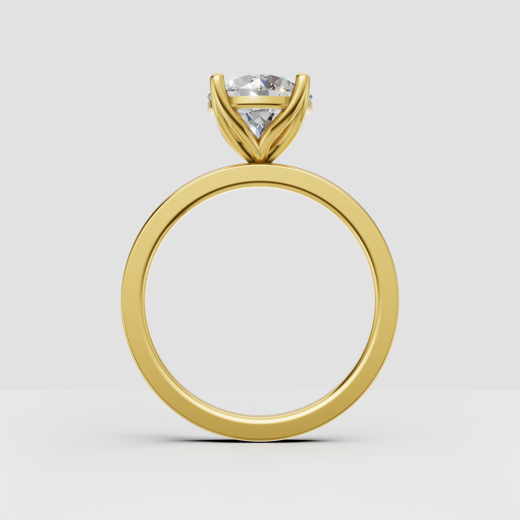 Classic round diamond engagement ring with four-prong setting