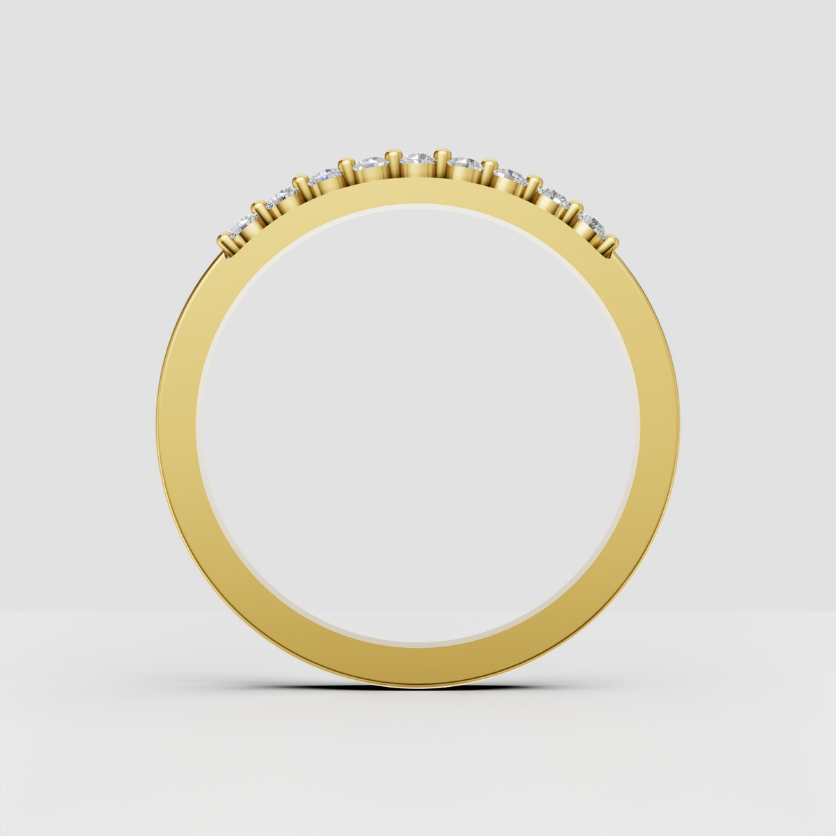 Elegant round diamond half eternity wedding band