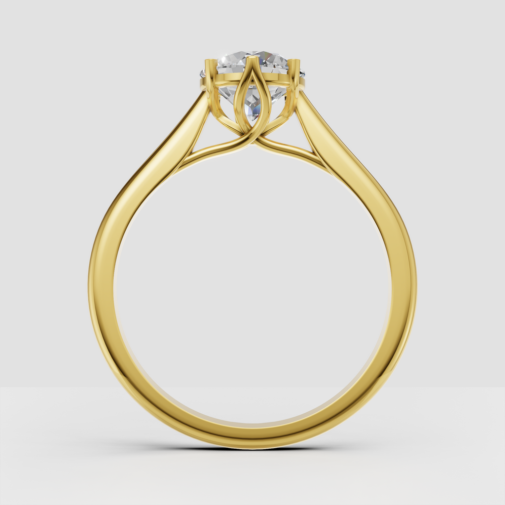 Classic round diamond solitaire ring in yellow gold
