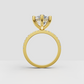 Marquise center stone ring with six rounded prongs