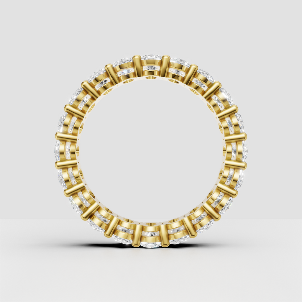Elegant oval diamond wedding band with continuous stones