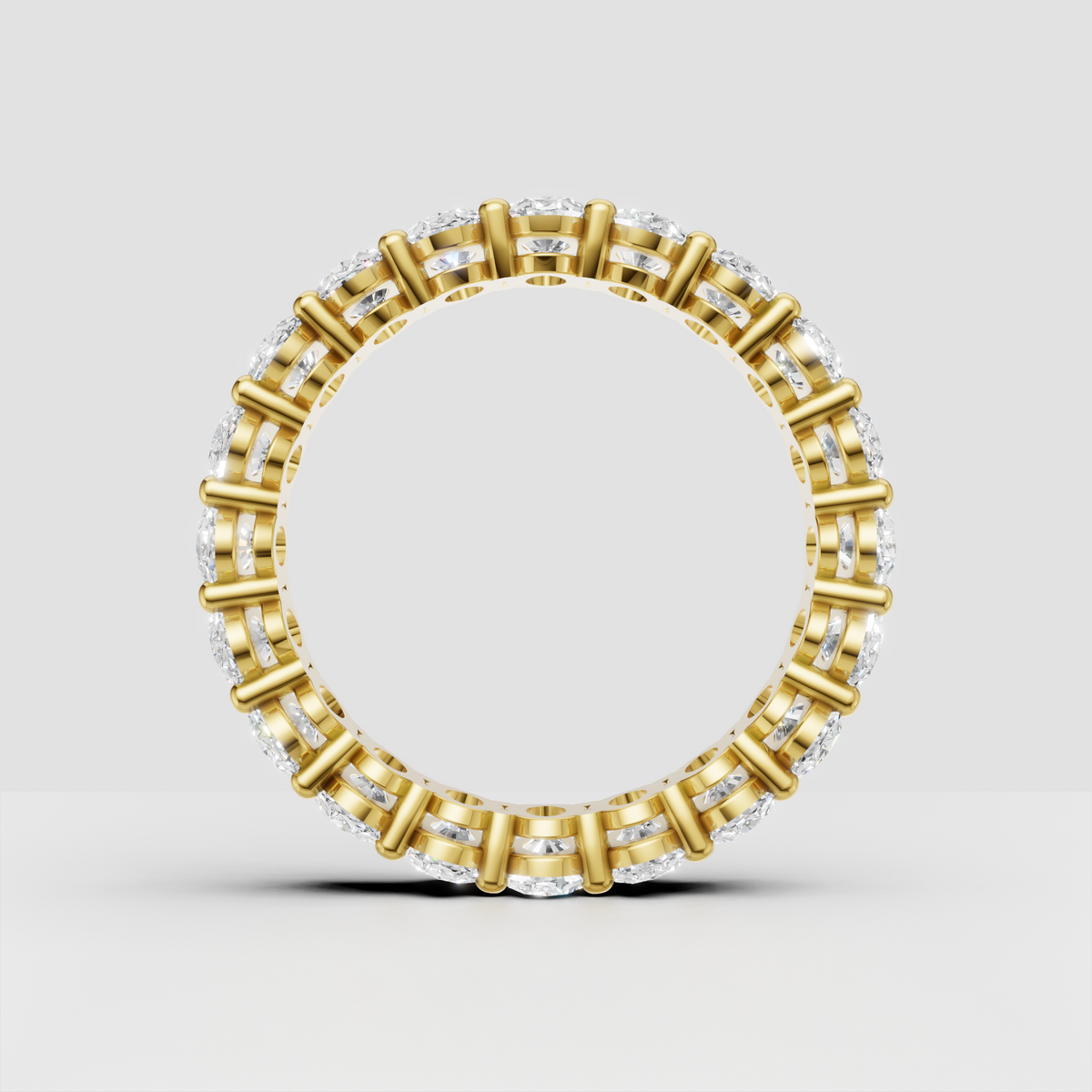 Elegant oval diamond wedding band with continuous stones