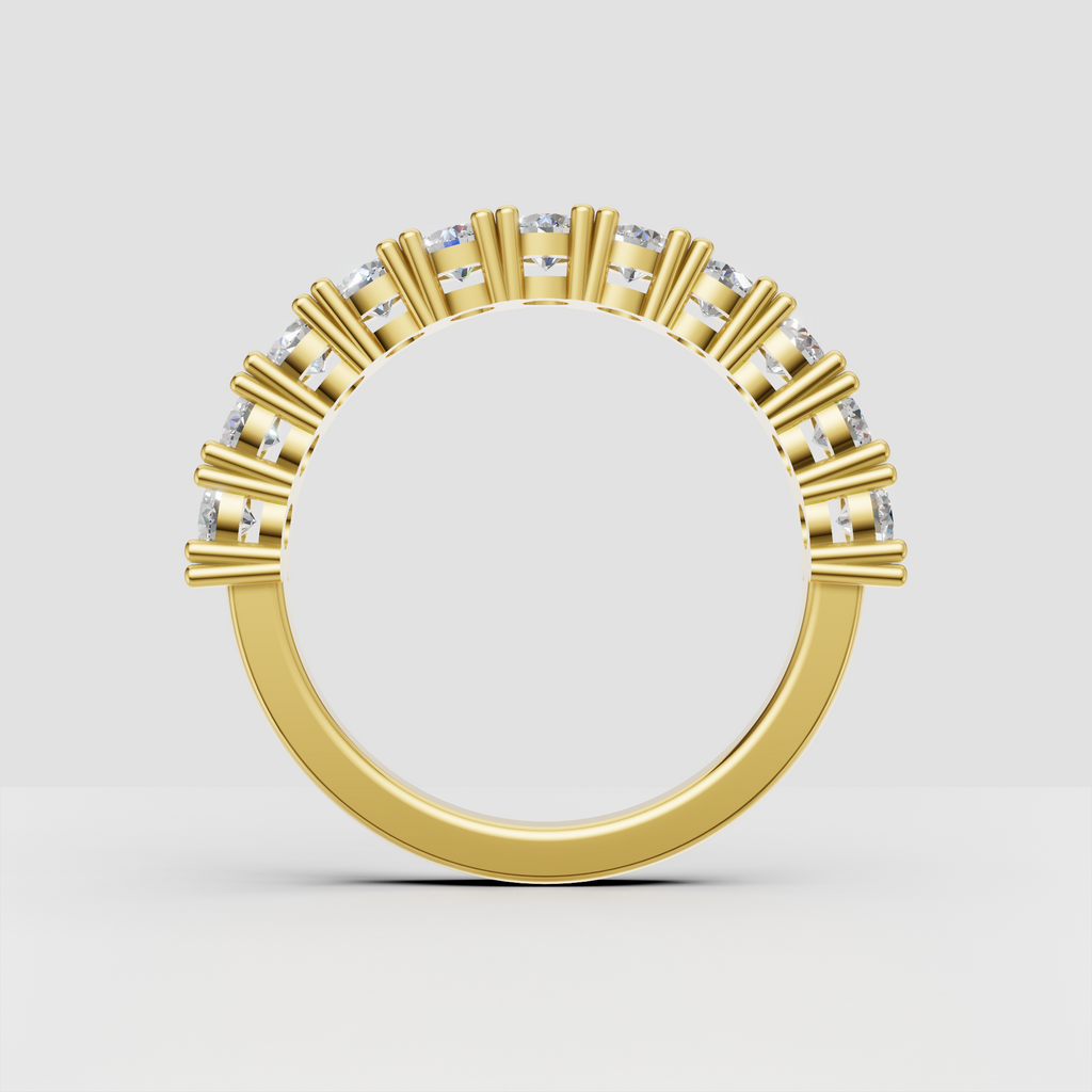 Classic yellow gold diamond half eternity band