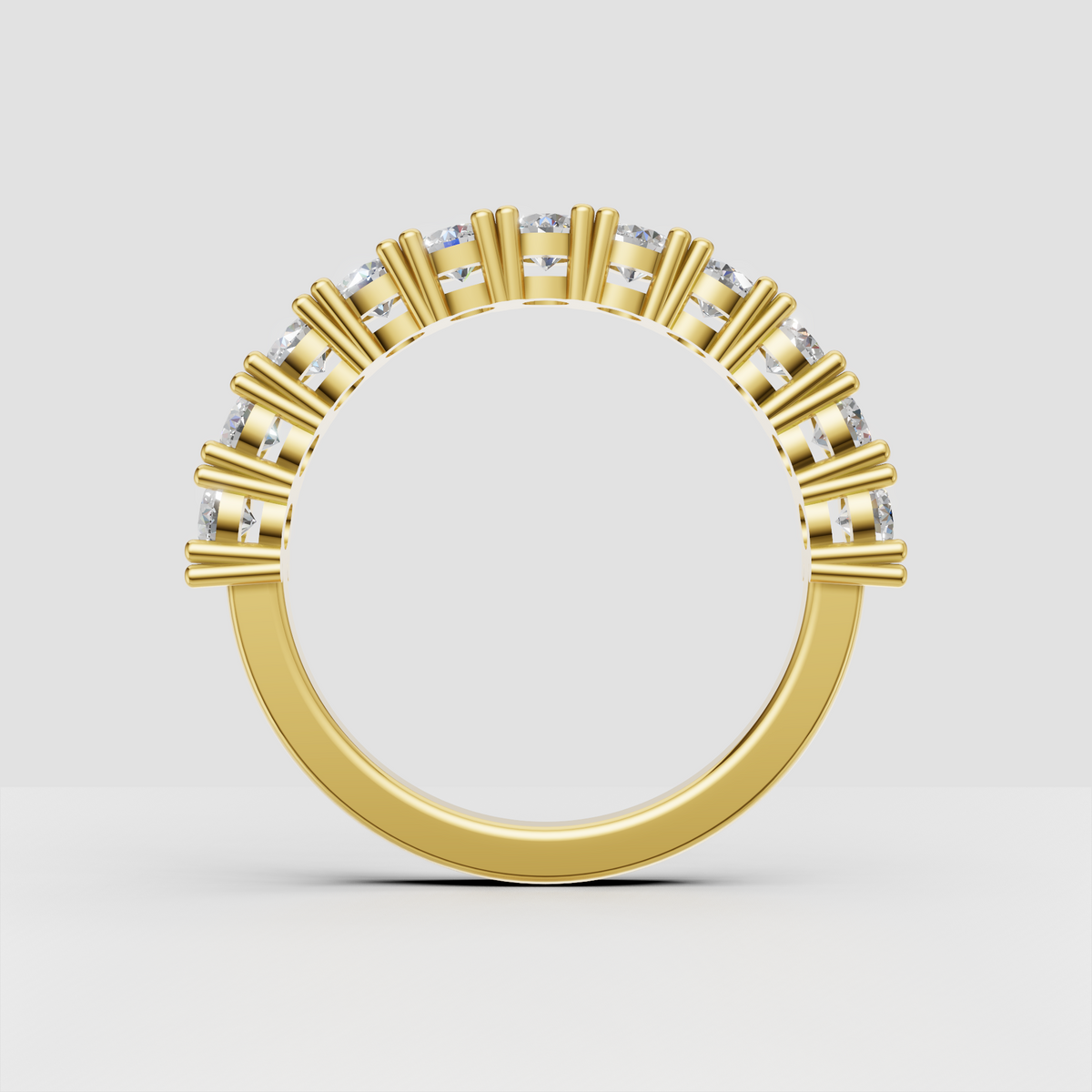 Classic yellow gold diamond half eternity band