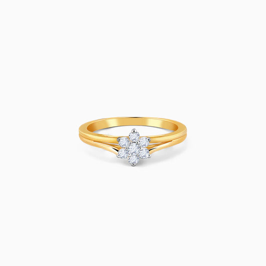 Gold Dewdrop Lab Grown Diamond Ring (Size 12)