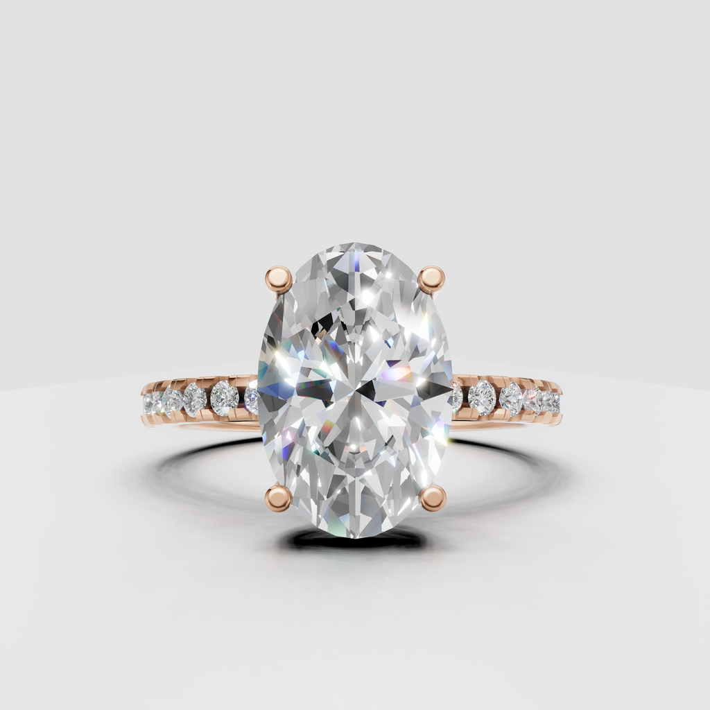 Elegant oval cut diamond engagement ring in yellow gold