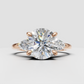 Round diamond ring with delicate pavé shoulder detailing