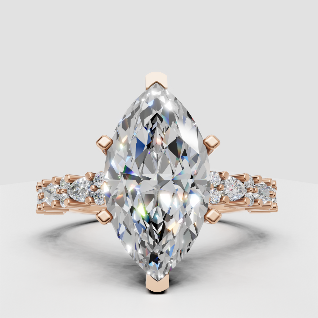 Marquise brilliant cut diamond engagement ring