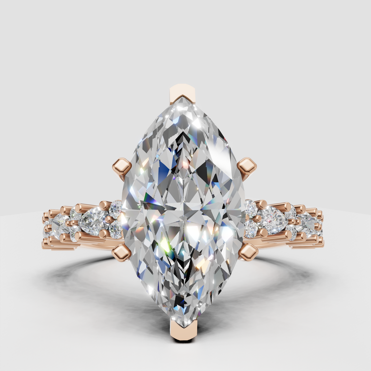 Marquise brilliant cut diamond engagement ring