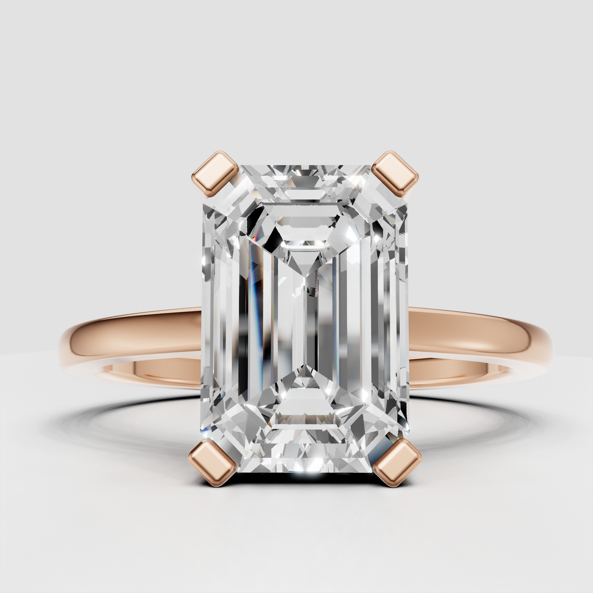 Emerald cut lab grown diamond ring