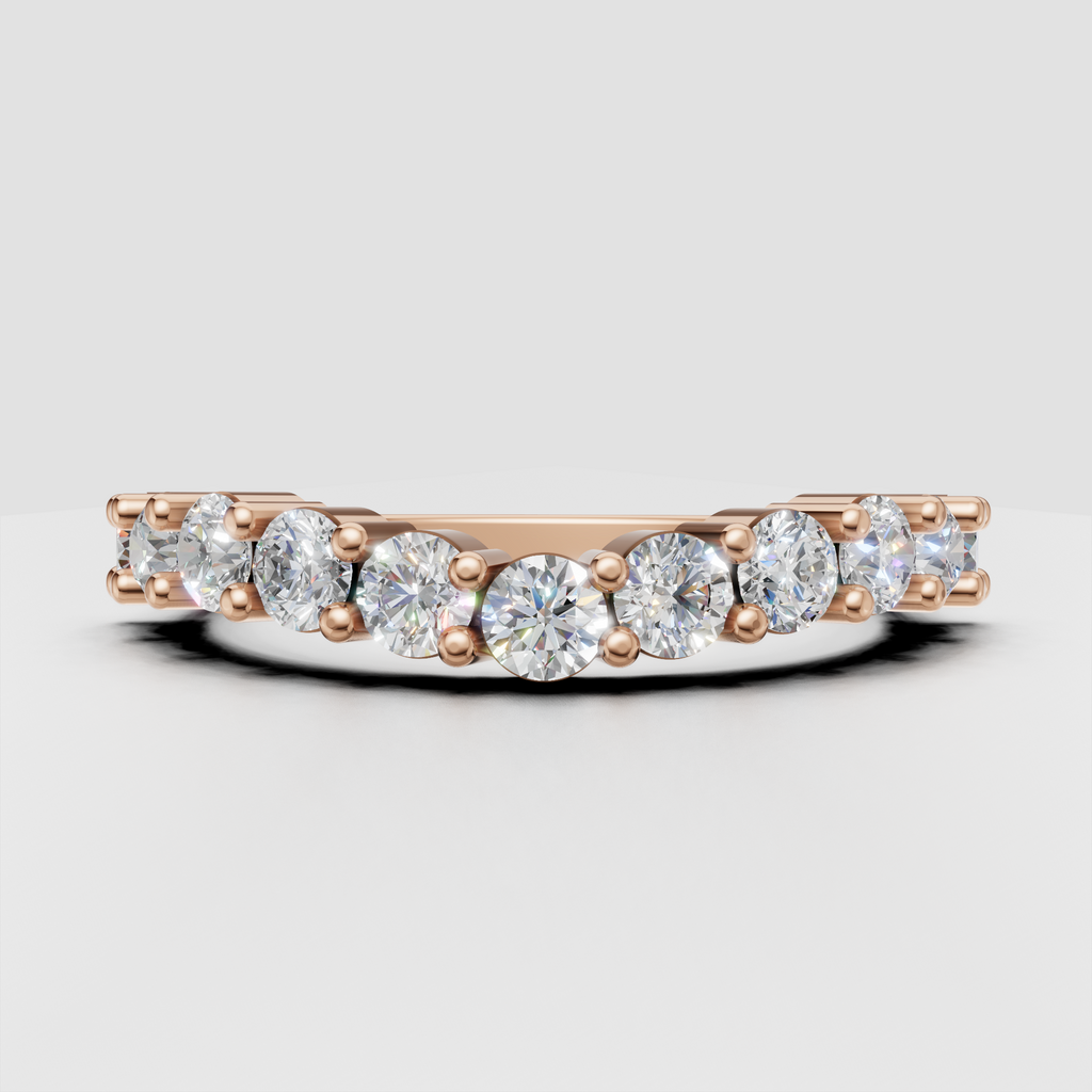 Classic shared prong diamond wedding band