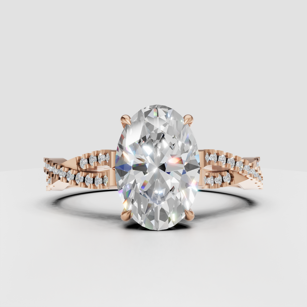Luxury pear cut diamond ring with detailed pavé shoulders
