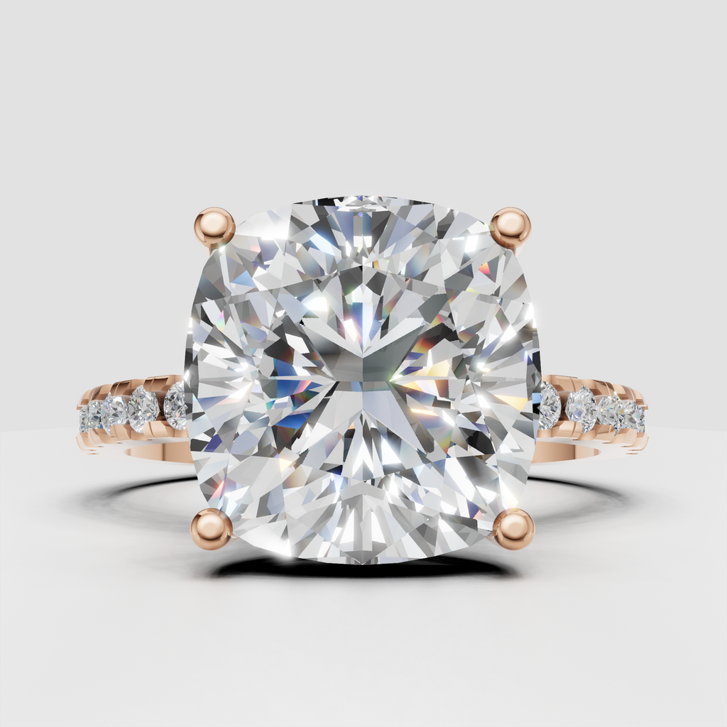 Pear Cut Lab Grown & Moissanite Diamond Halo Engagement Ring - Image 4