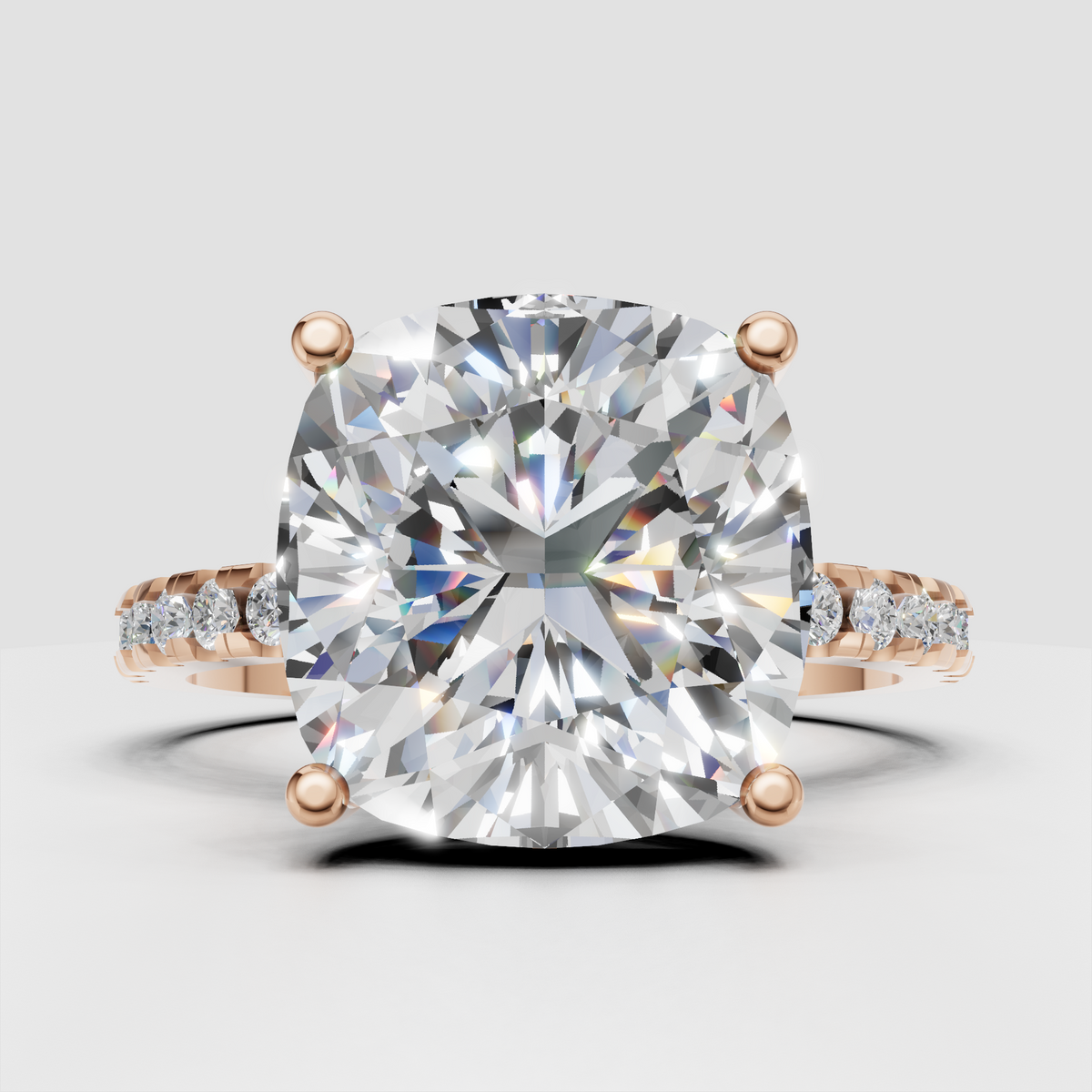 Pear Cut Lab Grown & Moissanite Diamond Halo Engagement Ring - Image 4
