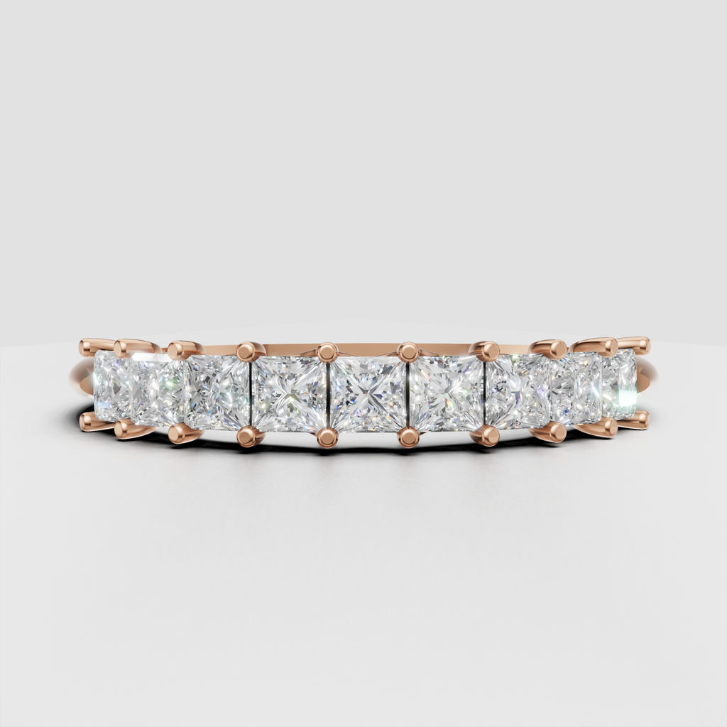 Princess cut diamond ring shown in yellow gold