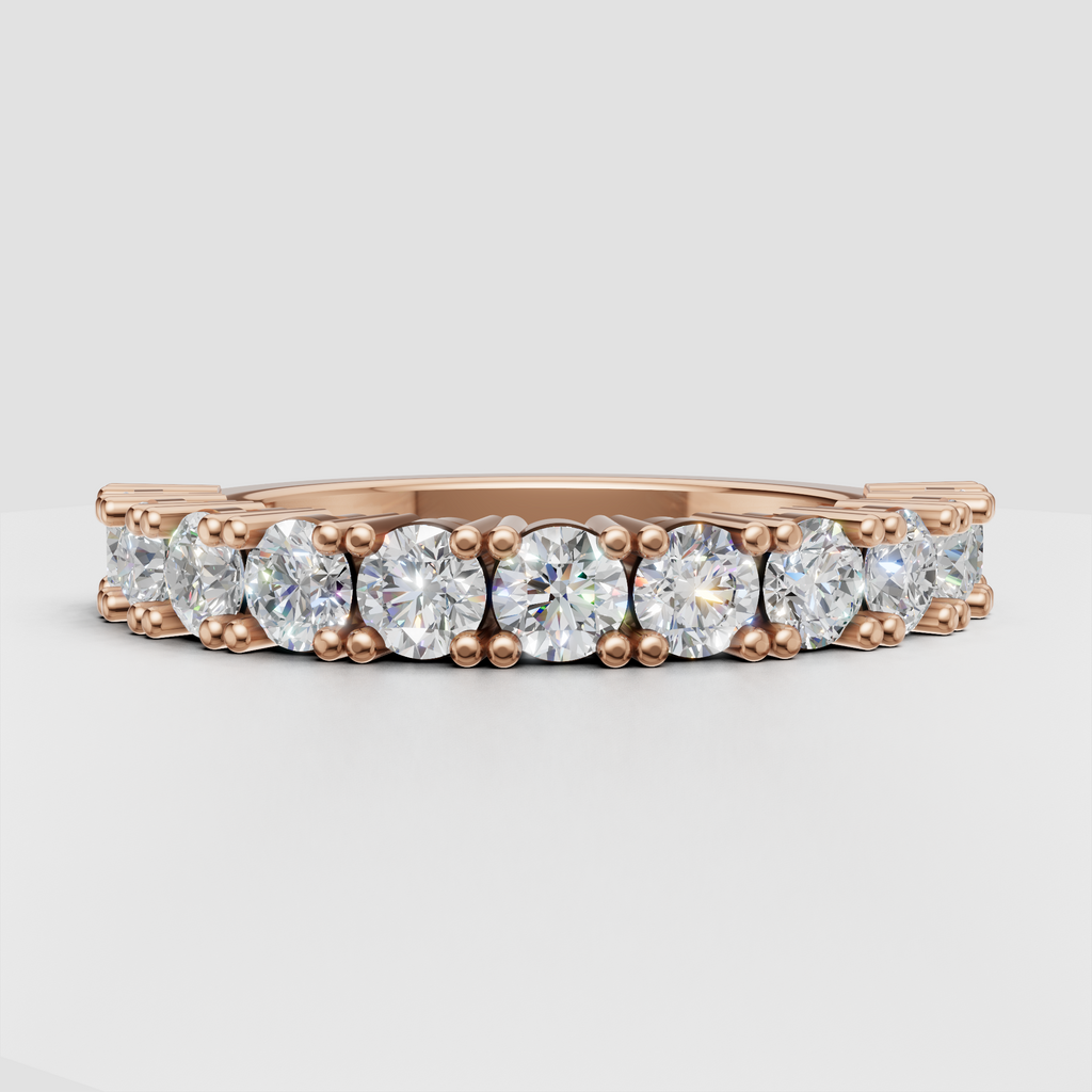 Polished yellow gold diamond wedding band